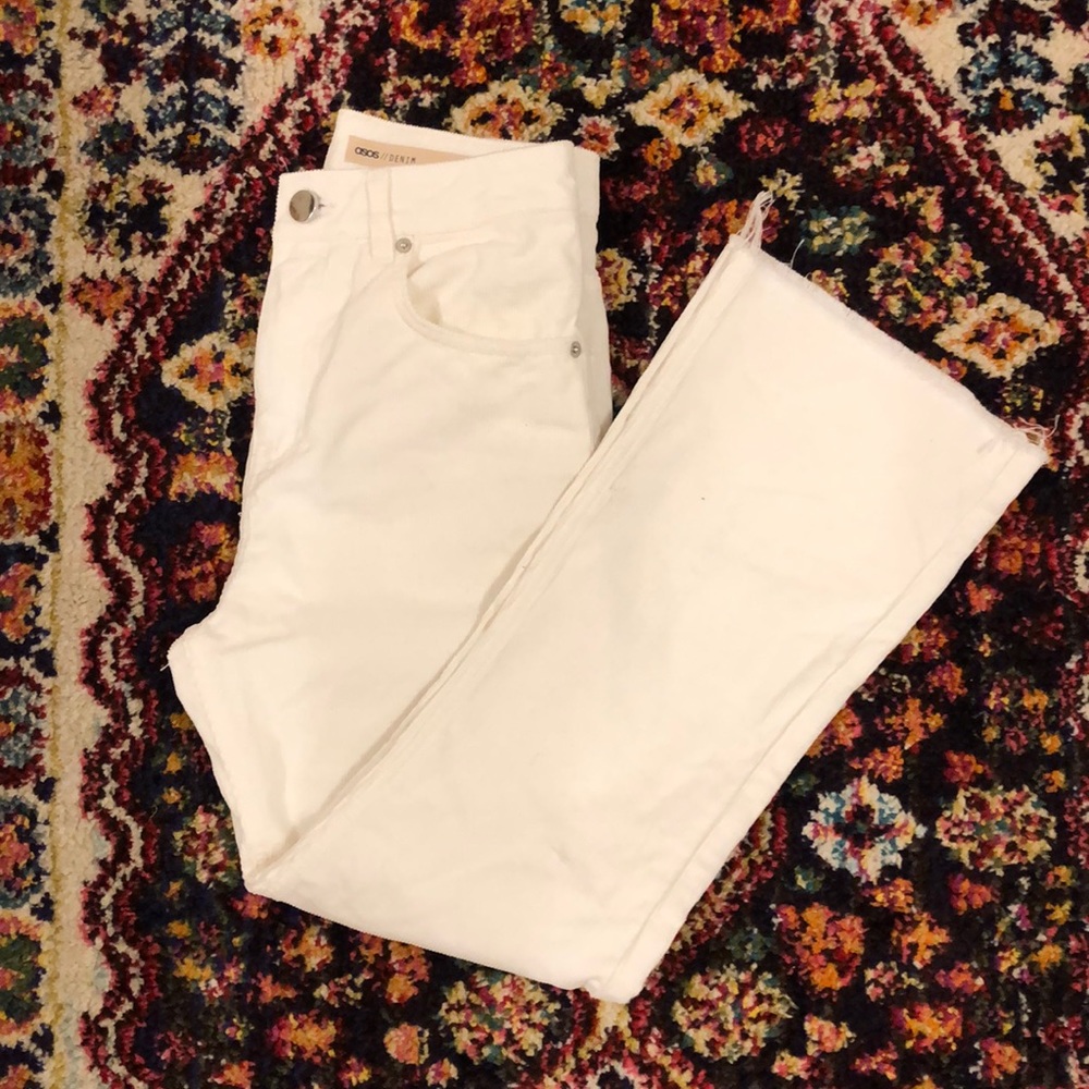 ASOS White Corduroy Wide Leg Pants